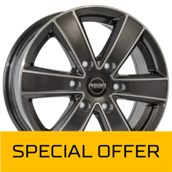MEGA WHEELS HERCULES 6 ANTHRACITE GREY FRONT POLISHED 6.5x16 6/130 ET55 CB84.1