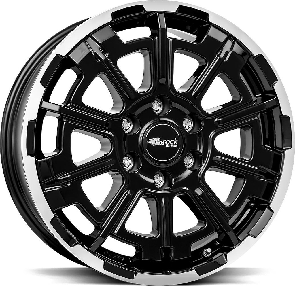 BROCK B45 BLACK FULL POL 7x17 6/120 ET45 CB74.6
