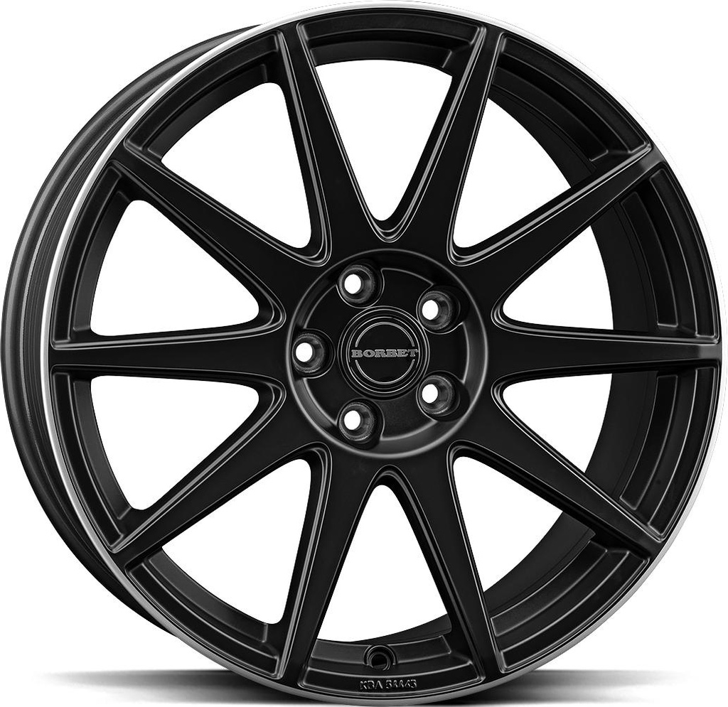 BORBET GTX BLACK MATT RIM SILV 8x19 5/108 ET50 CB72.5