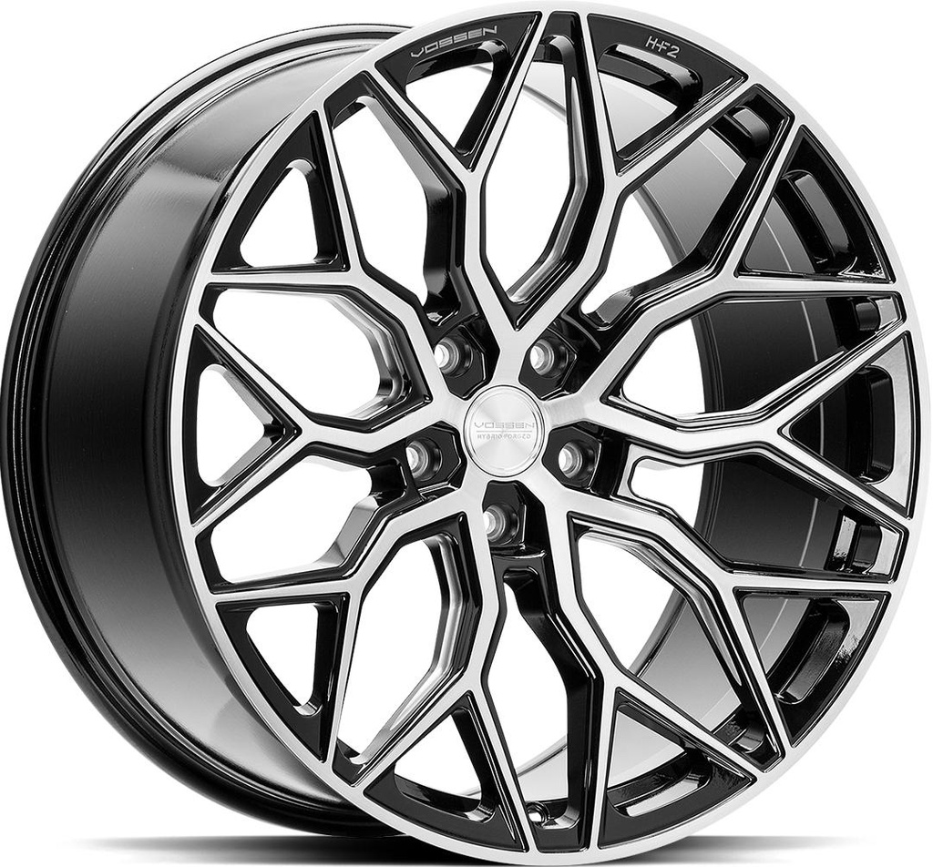 VOSSEN HF2 BRUSH GLOSS BLACK 9.5x19 5/112 ET45 CB66.6