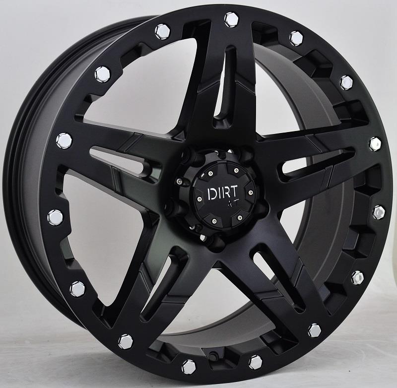 STATUSFÄLGAR D66 FLATBLACK. 9x17 6/139.7 ET25 CB106.1