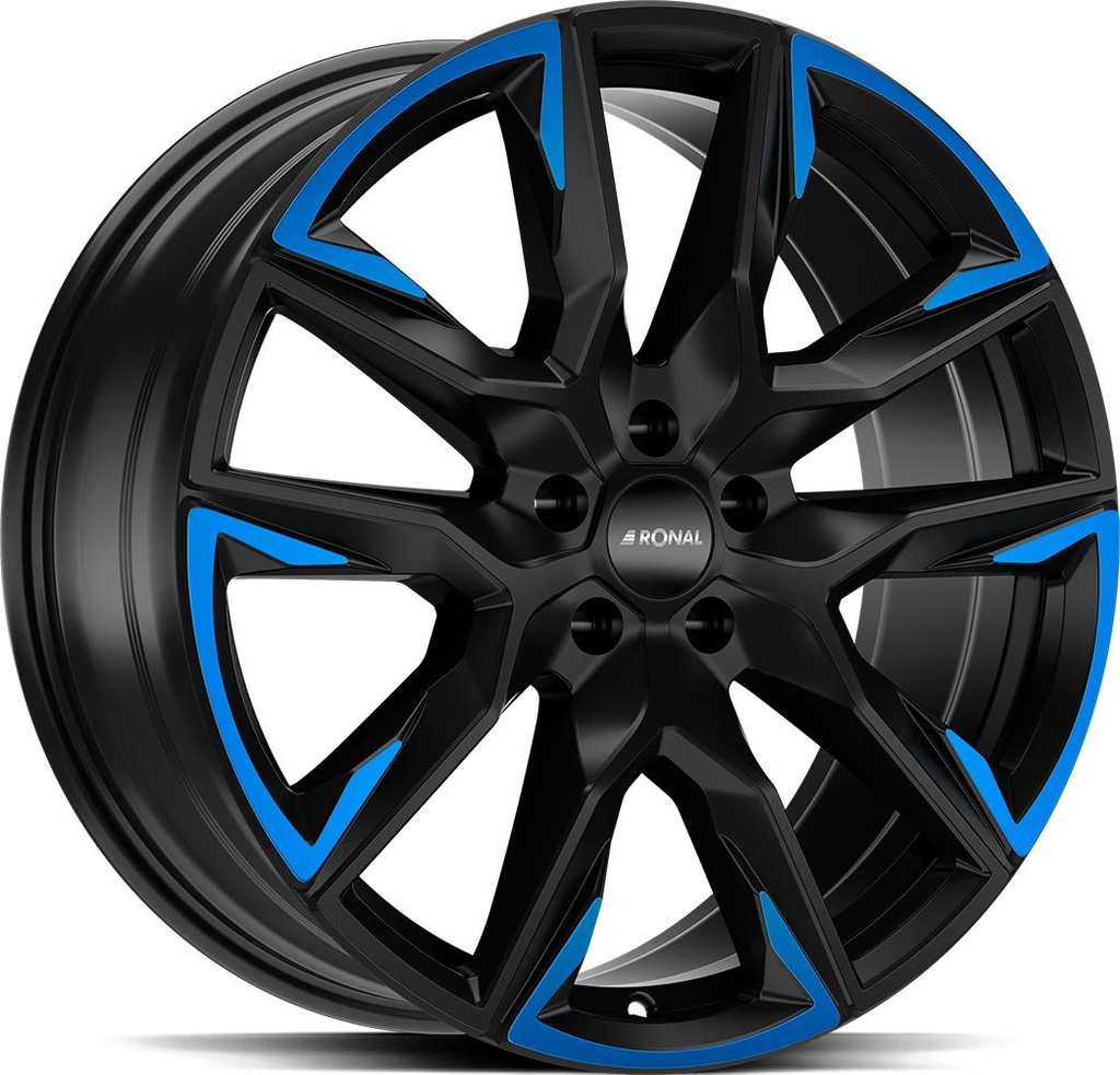 RONAL R71 JET BLACK MATT BLUE TINTED MAT 10.5x21 5/108 ET40 CB68