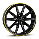 BORBET LX18 BLACK MATT RIM YELLOW 8x18 5/112 ET48 CB66.6